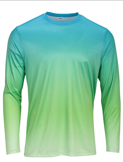 Unisex FINAO Aqua Blue/Lime Green Performance Fishing Shirt